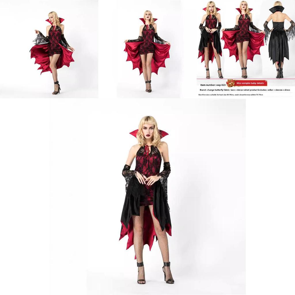 Halloween Vampire Queen Costume For Stage Performances With Polyester Fabric For Women