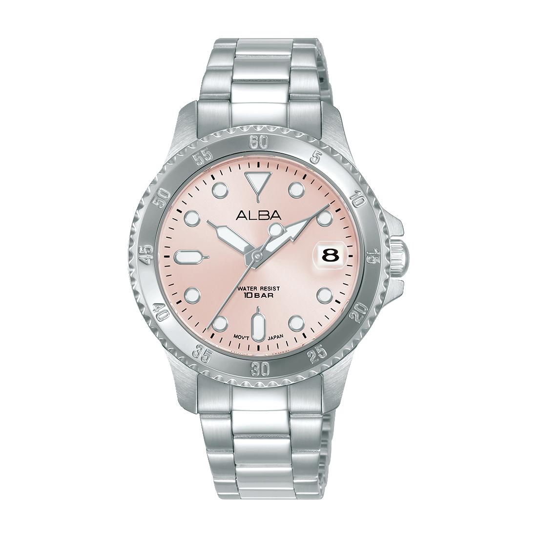 

АЛЬБА (От Seiko) Активные кварцевые женские часы 34,0 мм AS9V53X1 розовый