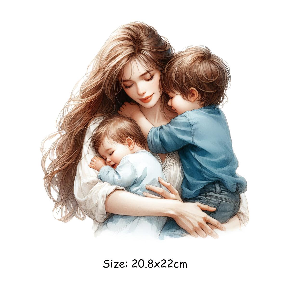 

Мама любит здесь малыша термонаклейка на футболку термопресс аппликация одежда наклейки Parches Ropa толстовки с капюшоном своими руками термонаклейка