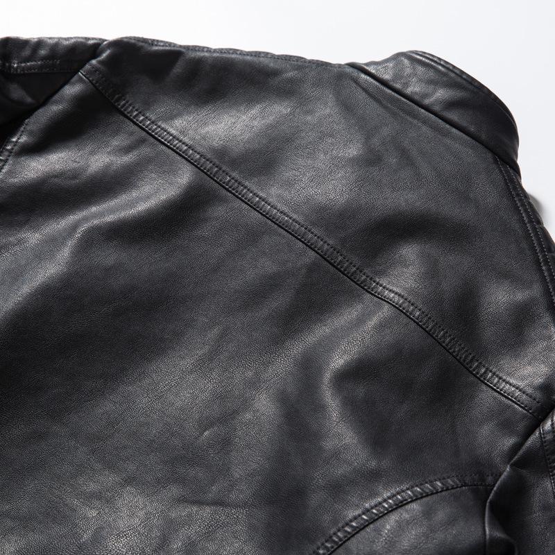 Men's Slim Fit PU Leather Motorcycle Jacket - Korean Style Outerwear