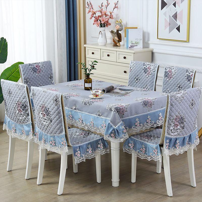 One-piece Dining Table and Chair Cover Dining Chair Cushion Chair Cover Set Household Chair Cushion Rectangular Round Coffee