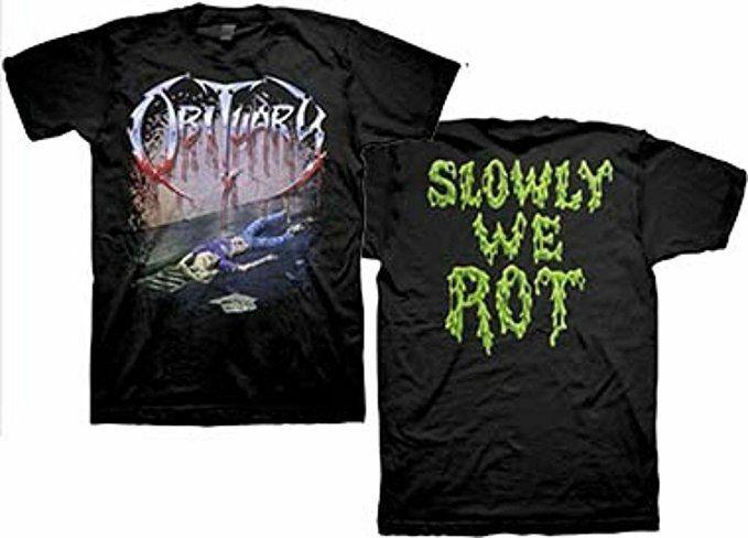 New Authentic Obituary Slowly We Rot Album Death Metal Band Shirt Cause of Death Unisex T-Shirt XXXL