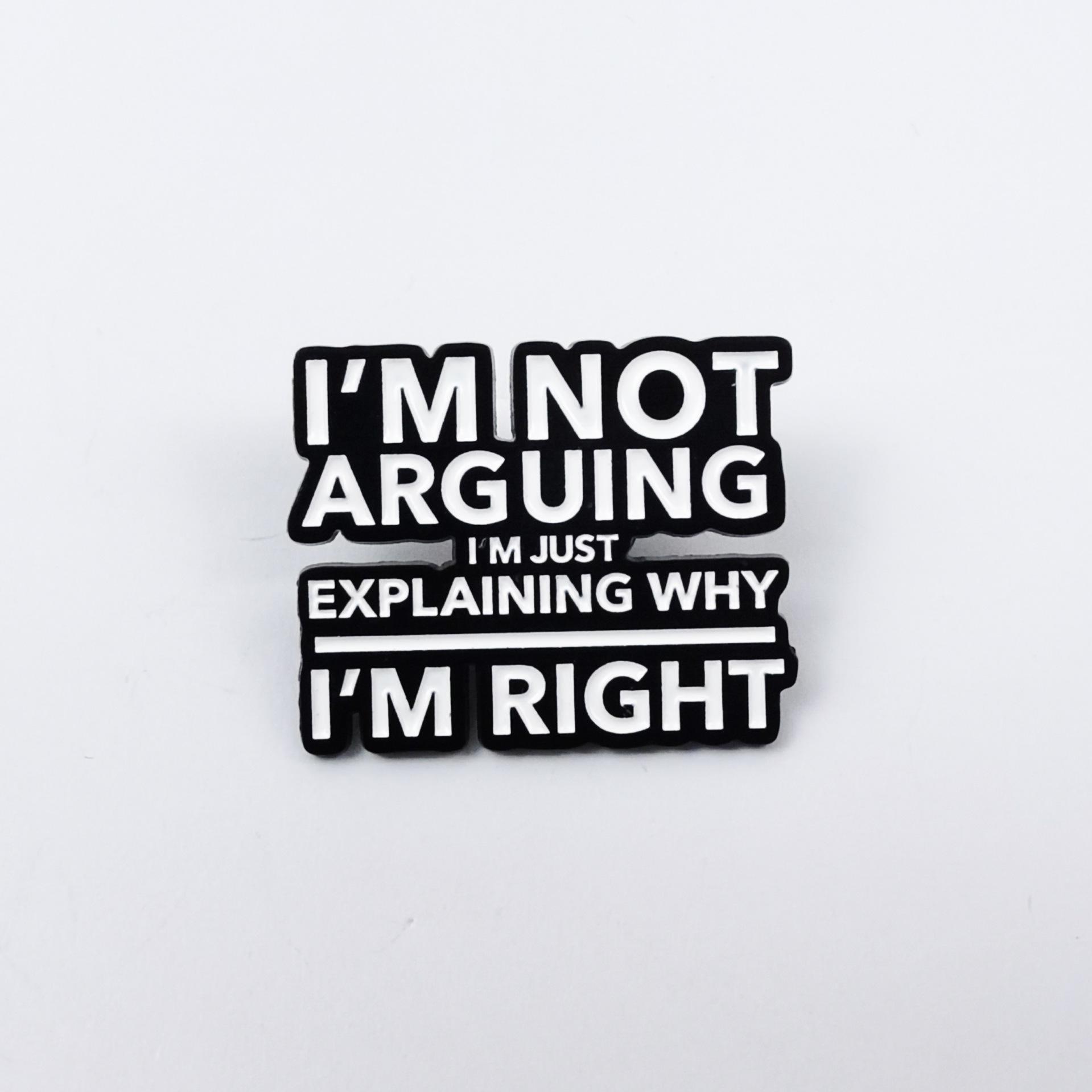 Simple English Quote Brooch: Versatile Alloy Badge for Backpacks and Clothing