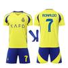 Kinder Sportausrüstung Saudi Ronaldo Fußballtrikot Anzug, Gelbes Jugend Trainingsspiel Set