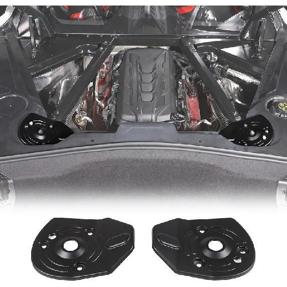 Hinterer Federbeindom-Abdeckung Kompatibel mit Chevrolet Corvette C8 Stingray 2020-2024, ABS Motorraum Hinterer Stoßdämpferdom Schutzplatten-Abdeckung