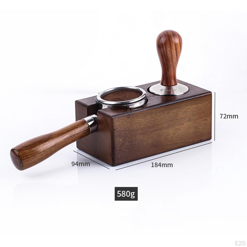 Beech Wood Manual Coffee Tamper Holder Bracket Station Tamping Tool Stand Rustic Barista Tools for ,