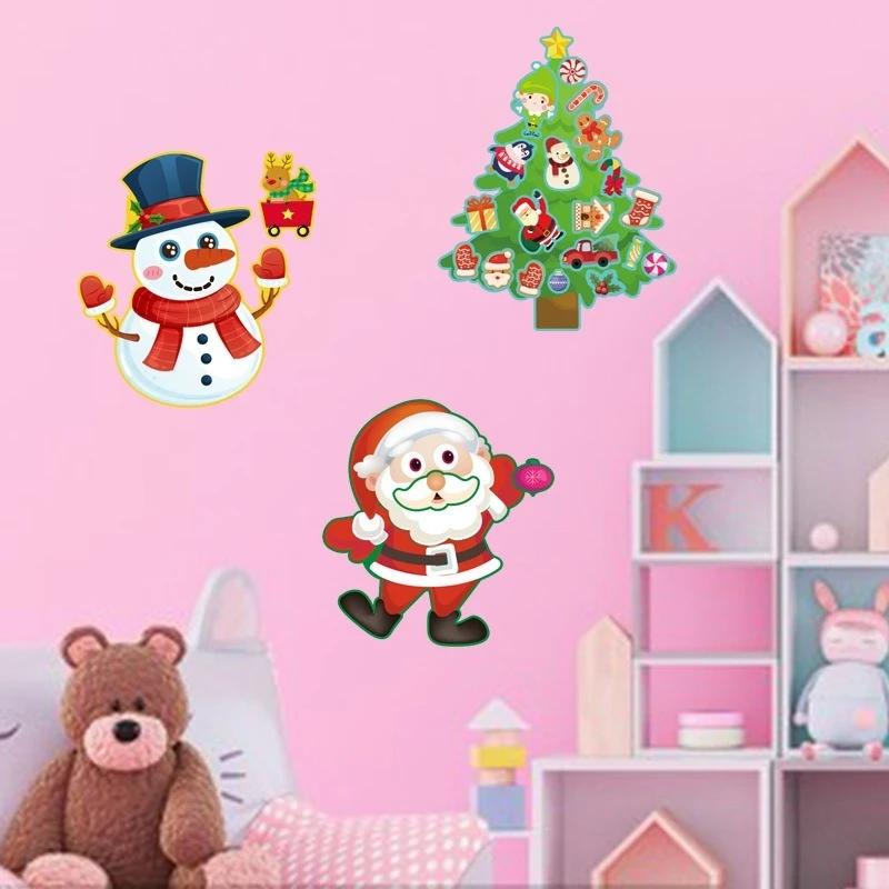 24Pcs Christmas Sticker DIY Cute Exquisite Sticker Children's Toys Christmas Joyful Atmosphere Gift Party Sticker Decoration