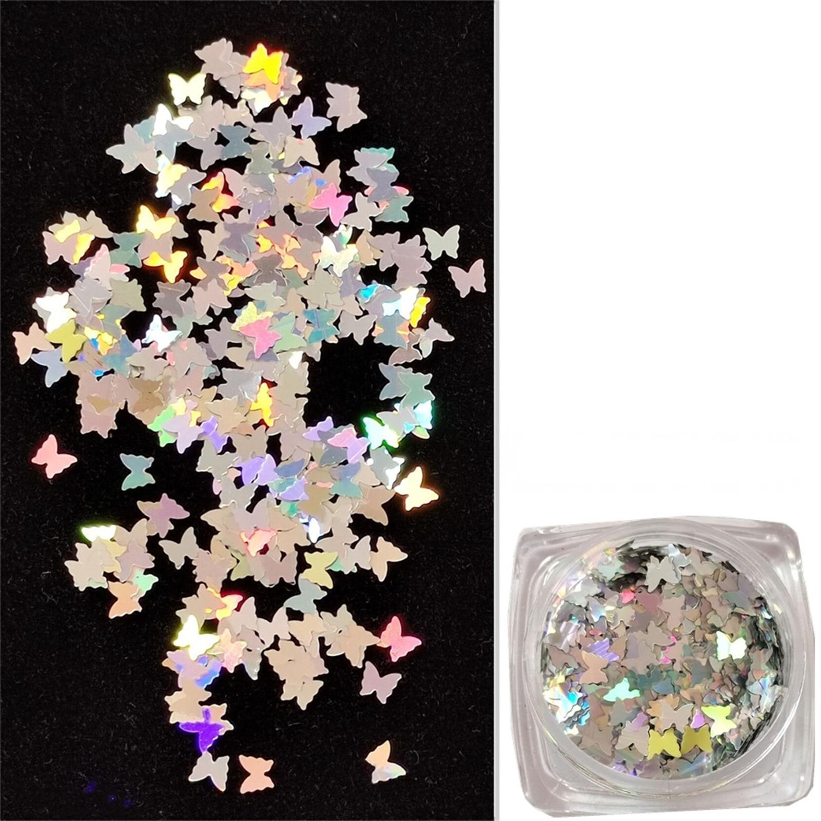 

Ультратонкие 3 мм блестки-бабочки, блестки для ногтей, пайетки, экологически чистые ПЭТ-блестки для дизайна ногтей, свадебного украшения 10 г One Size серебряный