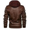 Men's European & American Style Venom Faux Leather Double Zipper Motorcycle Jacket with Removable Hood