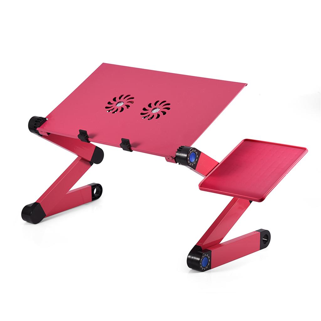 360 Degrees    Foldable Laptop Desk Table Stand Holder wCelsius Cooling Dual Fan Mouse Boad Black