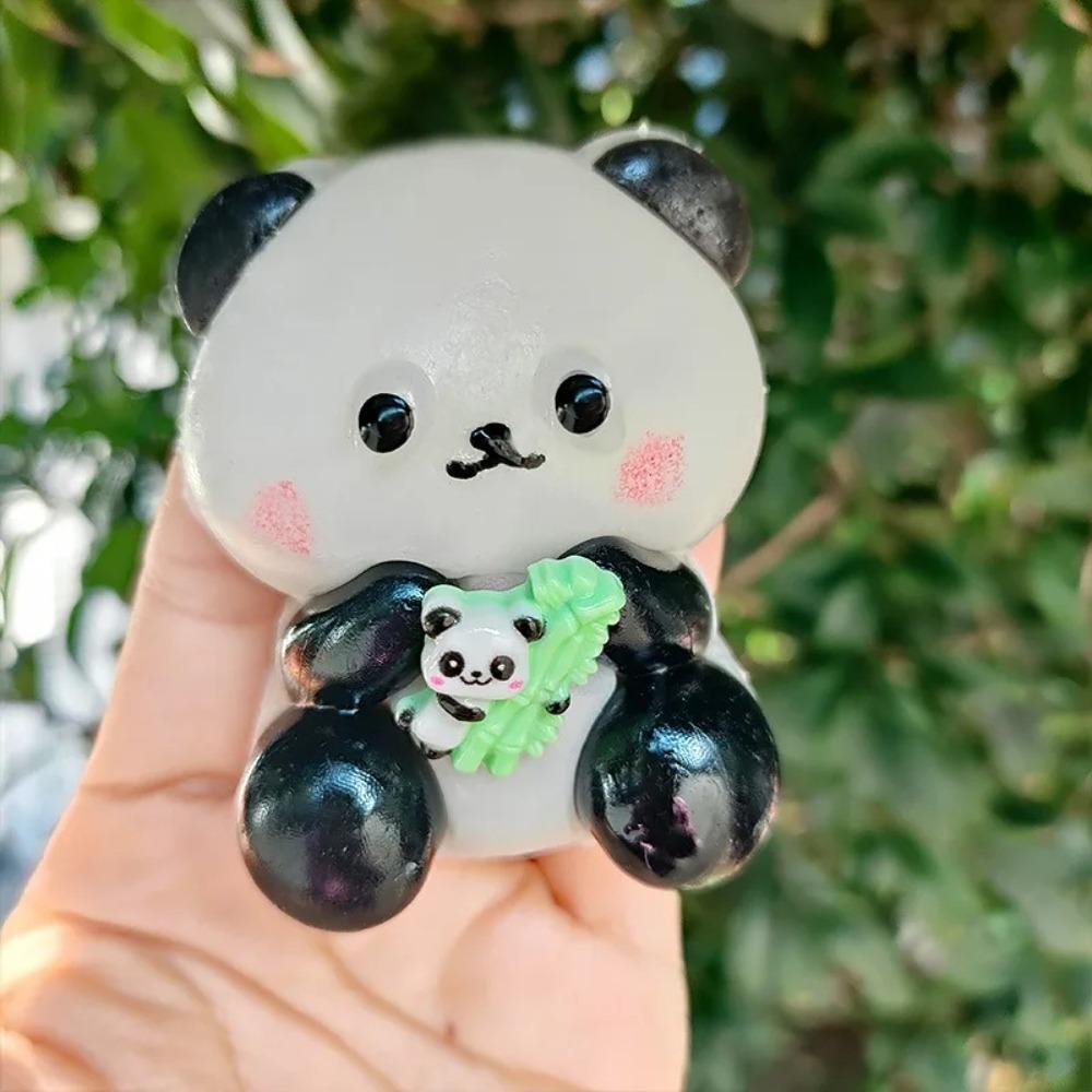 Panda Carino Morbido che Abbraccia Giocattoli di Bambù Giocattolo Elastico per Alleviare lo Stress Decomprimere Giocattolo Divertente Regalo Giocattolo Panda a Rimbalzo Lento da Spremere