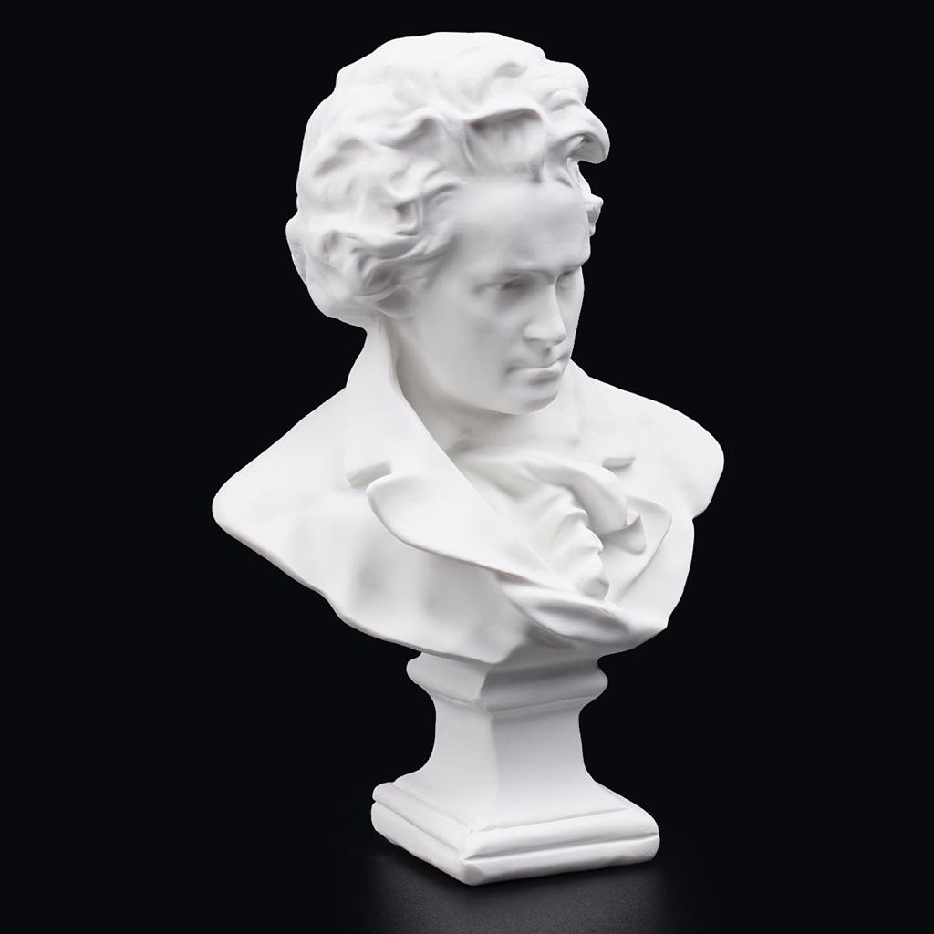 15cm Realistic Beethoven Resin Bust Statue Figurine Fadeless Exquisite белый