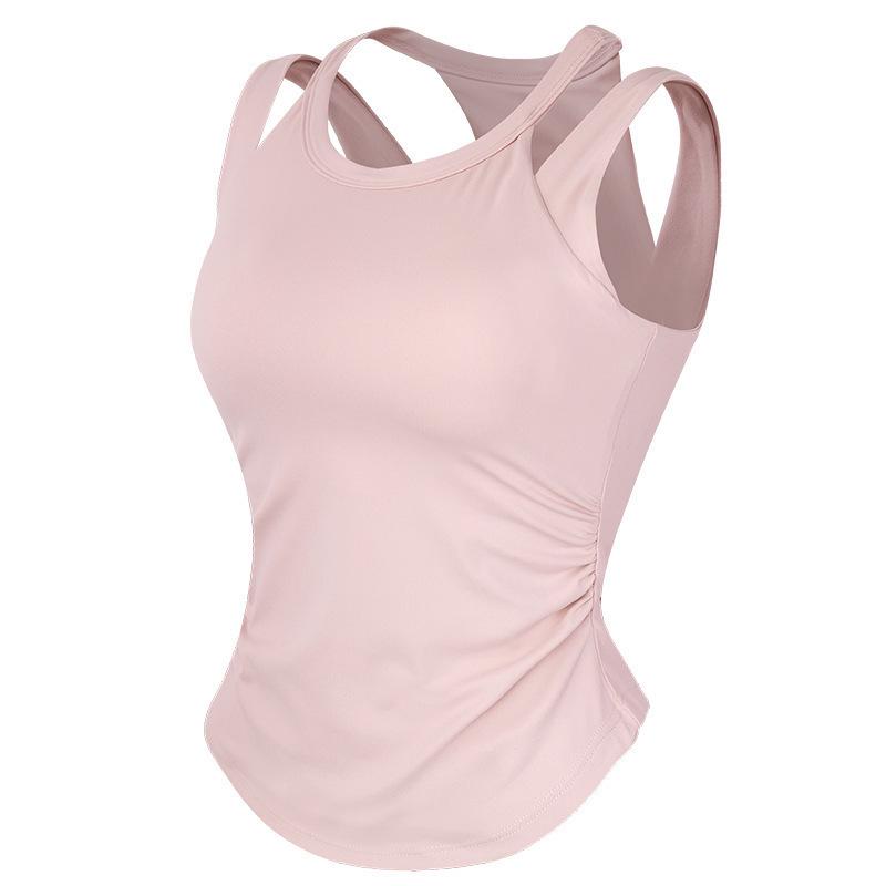Women s Shockproof Yoga Sports Vest with Built-In Bra