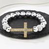 Expandable Wrist Jewelry with Intricate Religious Pendant and Alloy Construction Beaded Bracelet Suitable for Daily Styling