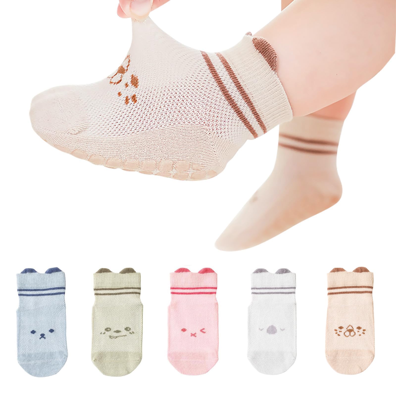 

Носки Baby Mesh Baby Easy от 11 см до набора из 5 пар [MOMSMENU], летние, носки, нескользящие, хлопковые, дышащие, мягкие, симпатичные, носить, 13 см,