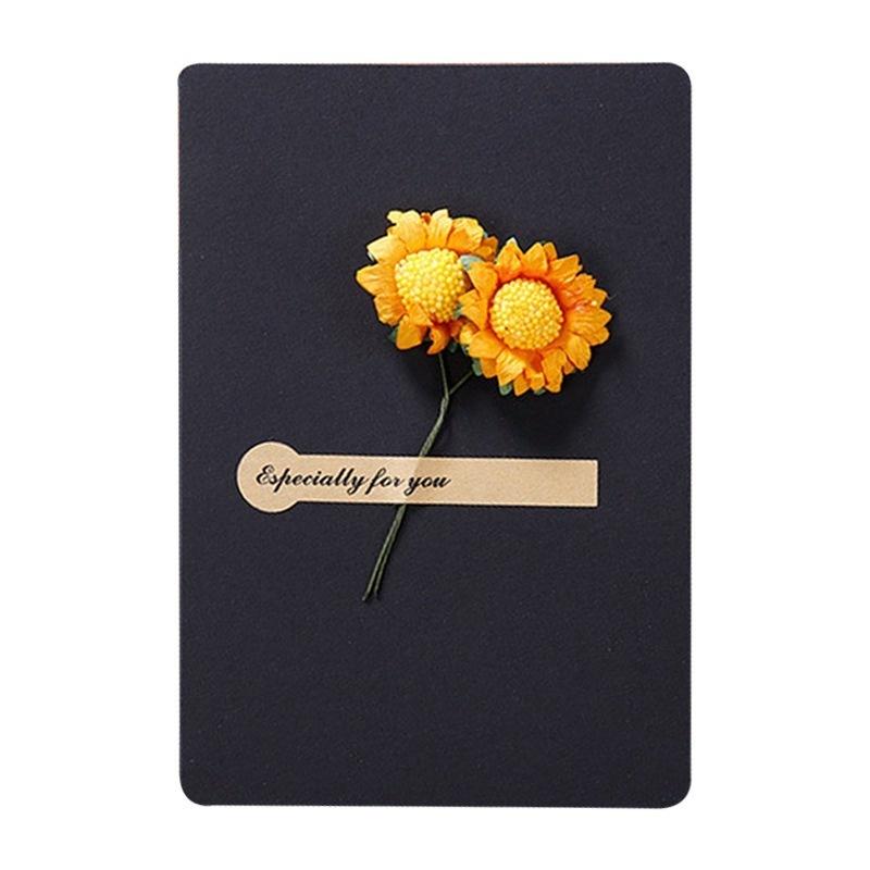 10pcs Universal Greeting Cards Best Wishes with Dried Flowers Creative Greeting Cards