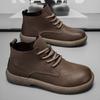 Fashion Men Ankle Boots Brown Short Boots Luxury Shoes Designed for Pilots Durable Structure, Fashionable Flat Shoes Ideal for Cities