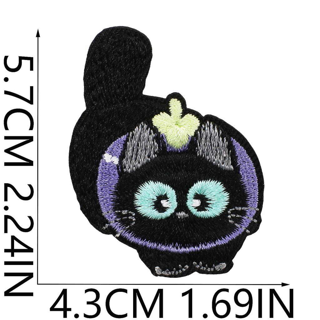 Cartoon Cat Embroidery Cloth Sticker Bow Kitten Computer Embroidery Label Heat Transfer Clothes Decoration Patch Sticker