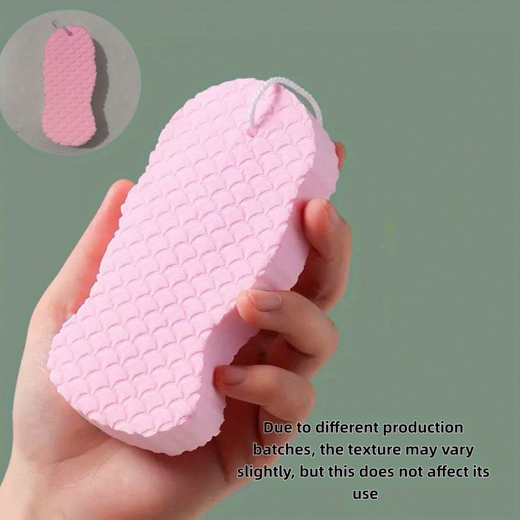 1pcs Fish Scale Pattern Three-Dimensional Bath Sponge, Painless Scrubbing Tool, Deep Cleansing Bath Sponge That Does Not Harm The Skin During Bathing