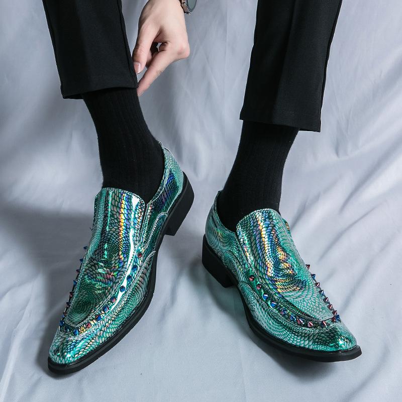 

Ботинки Chelsea blue enchantress, мокасины, пара, заостренные, красивые, модные, роскошные, щедрые, лакированные, глянцевые, ивовые, кожаные туфли 34 зелёный