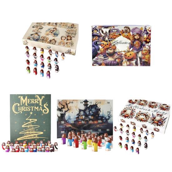 Calendário do Advento de Natal Mini Jesus Estatuetas Conjunto 24Pcs Pequena Estátua de Boneca de Jesus Ovos de Páscoa Presentes Religiosos para Cristãos