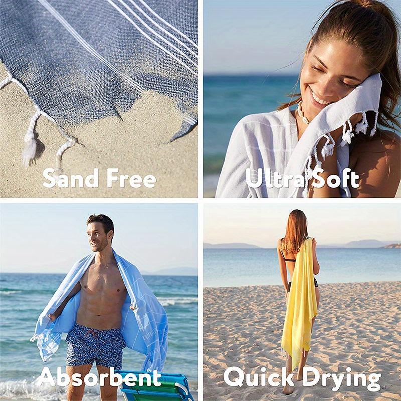 Turkish Beach Towel Oversized Sand Free Quick Dry Swim Towel Extra Large Turkish Towel Light Travel Towel for Adults Beach Gifts