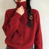 2026 New Soft High Neck Button Down Womens Cardigan Sweater Korean Style Ins Fashion Winter Fall Cozy Knit