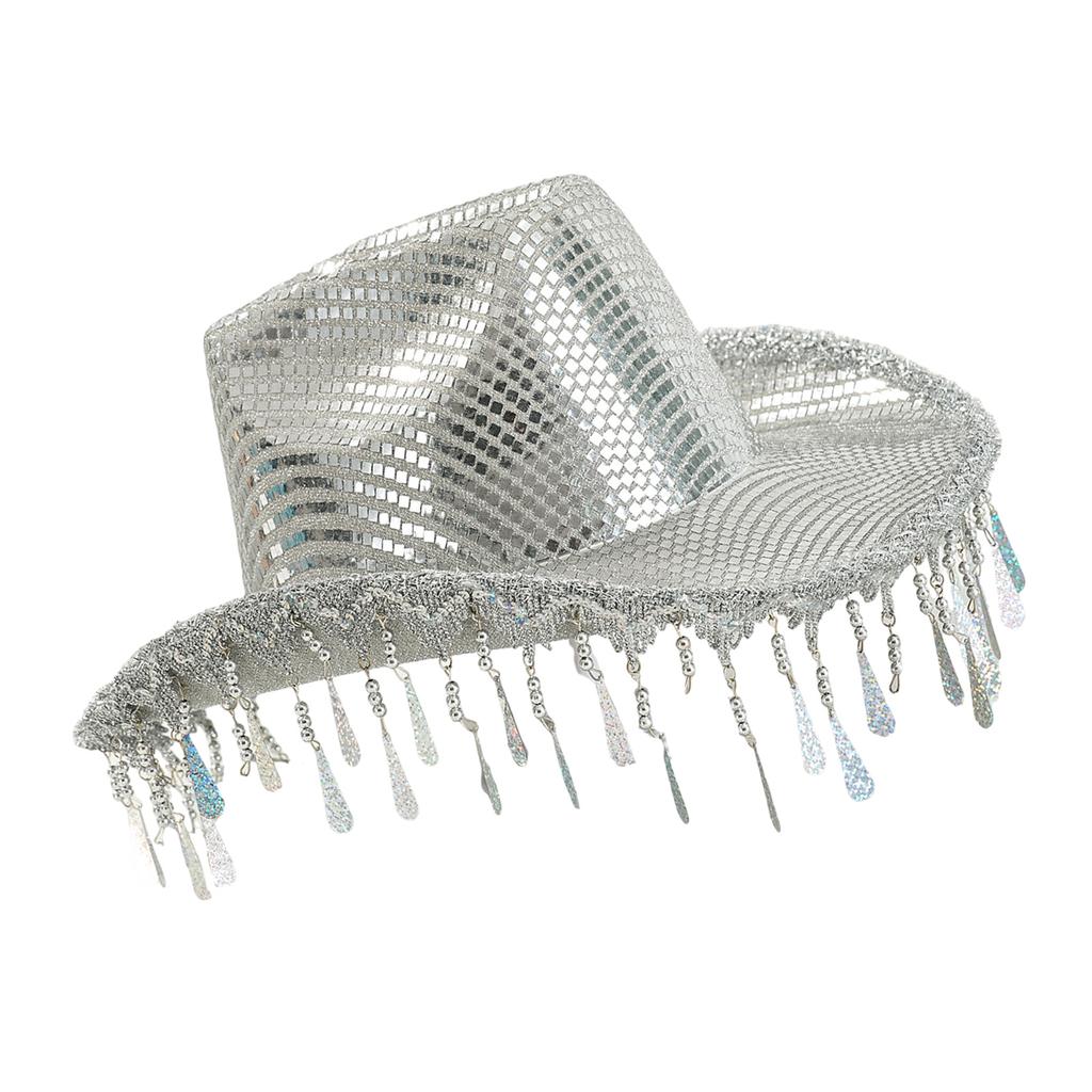 Reflective Cowboy Hats Reflective Raindrop Panama Hat Surprise Gift for Girl Boys Bride Hat for Carnivals Music Festival
