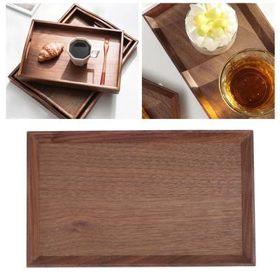 Rectangle Tea Tray Matte Rectangular Plate Simple Style Wooden  Tray  Fruit Storage