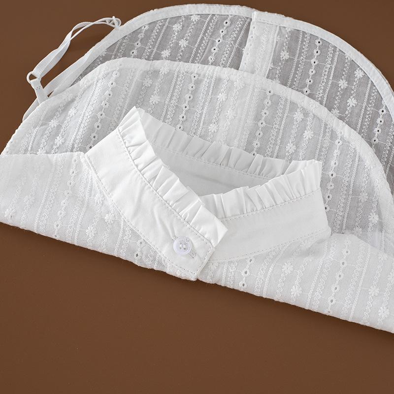 New Fake Collar Shirt Women White Lapel Ruffles Stand False Collar Woman Girls Detachable Collar Lace Removable Half Shirt
