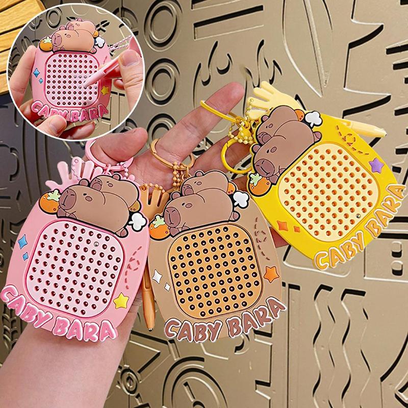 Capybara Decompression Magnetic Steel Ball Drawing Board Children'S Gift Cute Toy Kawaii School Bag Pendant Car Keychain Cute