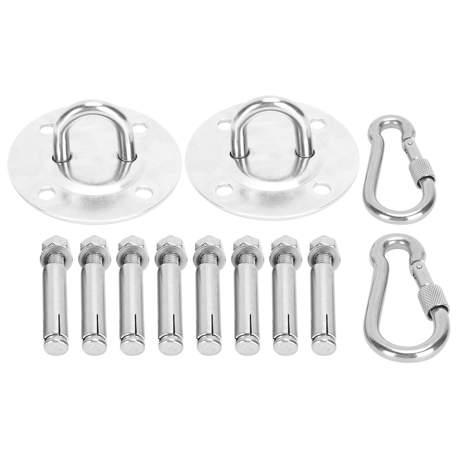 

Stainless Steel Hammock Fixing Kit Swing Hanging Kit Ceiling Mounting Plate Snap Hook
