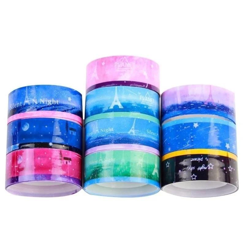5/10 PCS DIY Decor Starry Sky Washi Pvc Roll Sticker Masking Tape Adhesive Decorative DIY Decor Scrapbooking Sticker