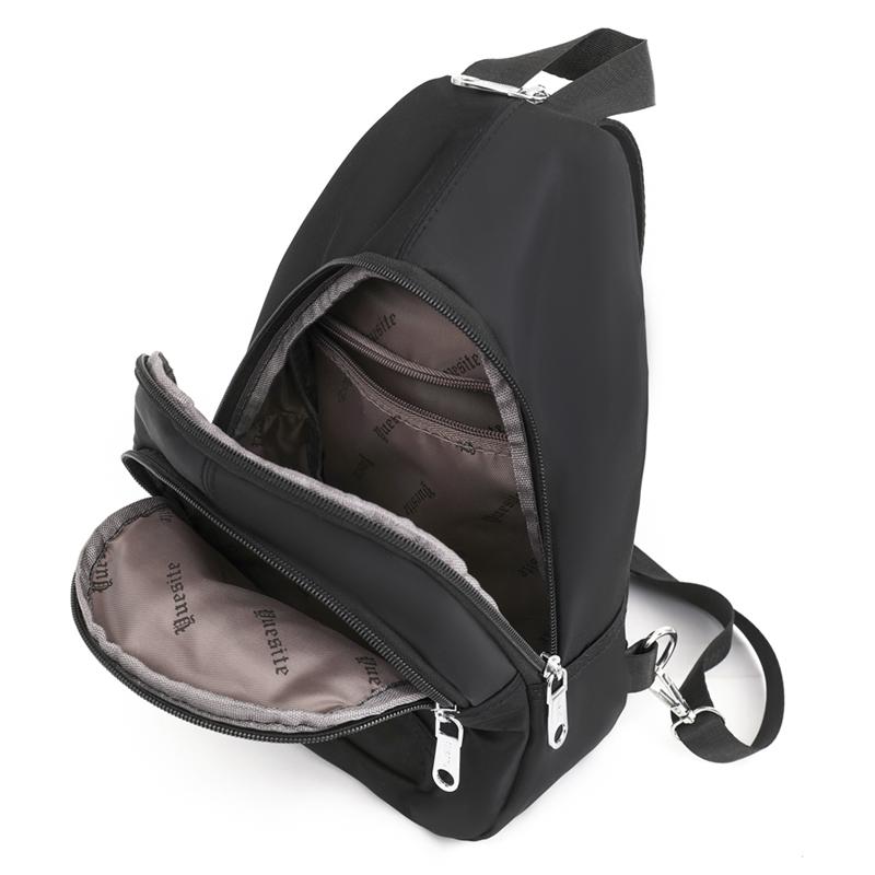 Sports chest bag, multifunctional sloping shoulder backpack with multiple zipper compartments, riding side backpack, suitable fo