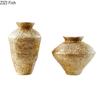 Vintage Golden Pottery Jar Classical Vase Plant Pots Table Decoration Flower Arrangement Floral Vases Room Aesthetic Decor
