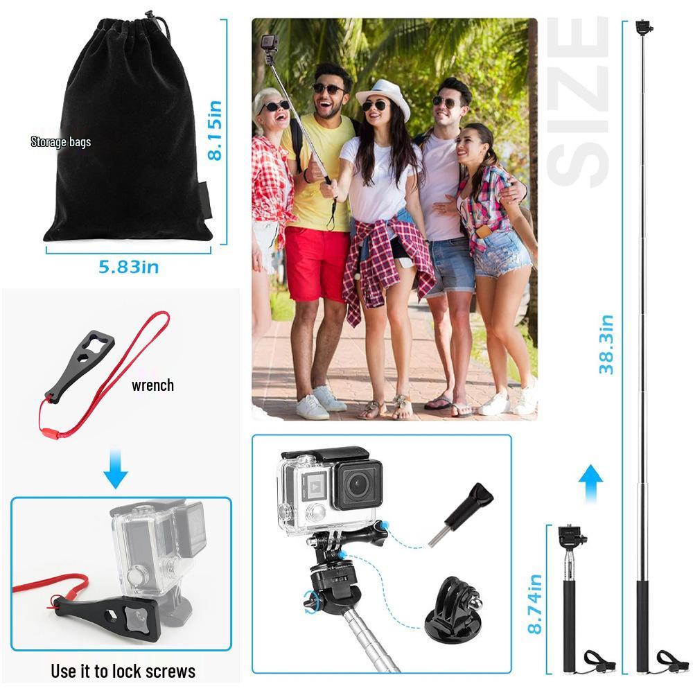 45-in-1 Wasserdichtes GoPro Sportkamera Zubehör Set mit Brustgurt für GoPro DJI Xiaoyi SJCAM