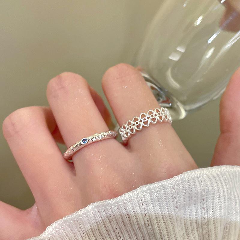 Elegant Floral Lace Adjustable Ring for Women