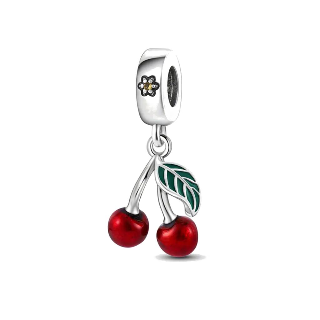 Fashion Copper Sweet Fruit Cherry Avocado Beading Pendant Fit Original Charms Bracelet Women Jewelry Gift