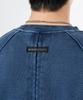 MOZMOZ Heavy Weight Pigment Raglan Back Slit Oversized Sweatshirt Blue