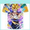 Яскрава літня футболка Dragon Ball Z Goku Super Saiyan 3d-принт Повсякденна футболка Чоловіча Жіноча Топ