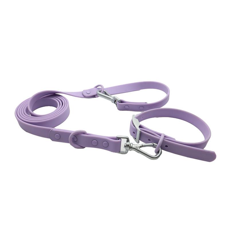 Pet Collar Leashes Set Waterproof Soft Adjustable Pet Collar Dog Leash Outdoor Walk Rope Supplies