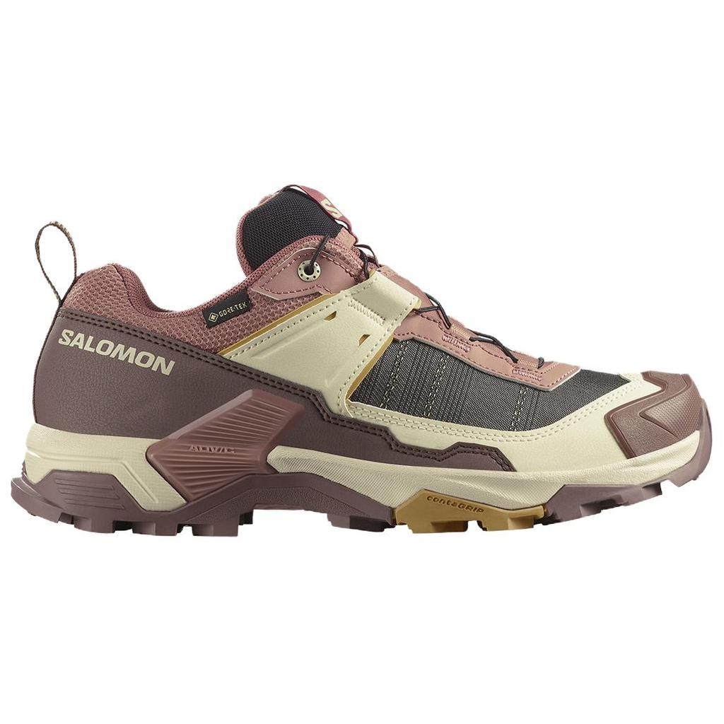 Salomon X Ultra 5 Gtx Fashionable Comfortable Non-Slip Durable Low-Top Hiking Shoes Women Hiking Shoes Red Brown 477260