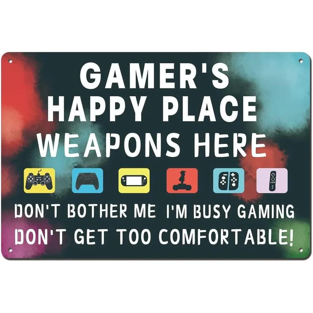 Gaming Room Metal Tin Sign Welcome Game Room Poster Bedroom Decor Iron Plate Youth Dorm Wall Plaque Decoration