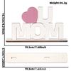 Mother's Day Wooden Decoration Freestanding MOM Letter Table Decor Parent's Day Desk Sign Heartfelt Message Wooden Mom Plaque