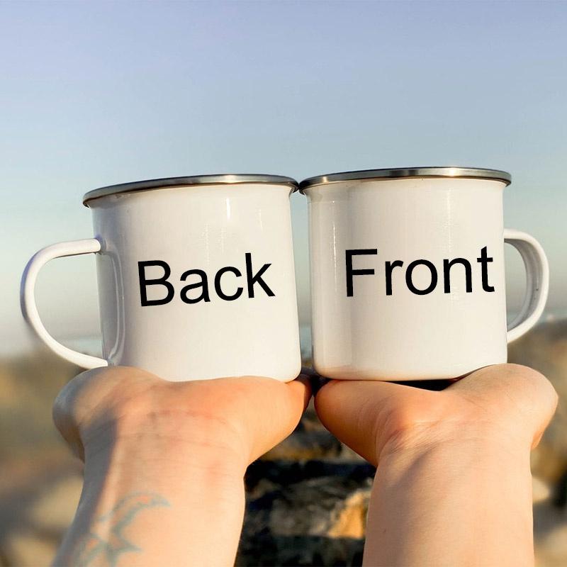 Custom Made on Both Sides / One Side Enamel Coffee Mugs Company Logo Creative Design Name Cups Anniversary Holiday Gifts