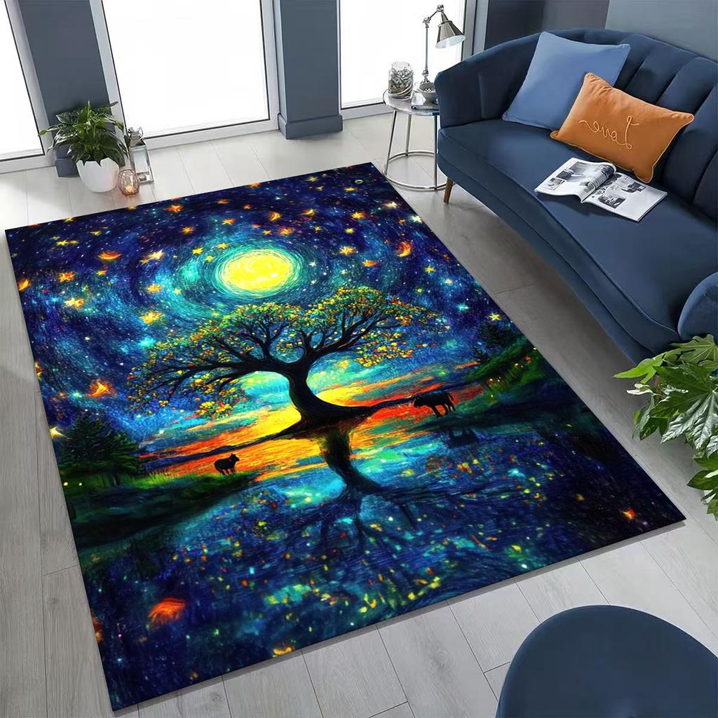 Nordic Dream Tree of Life Symbol Totem Yggdrasil Rug for Bedroom Living Room Sofa Home Doormat Decor,kid Non-slip Floor Mat Gift