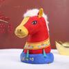 Horse Head Doll 2026 Chinese Zodiac Horse Plush Traditional Year of Horse Mascot Lucky New Year Gift