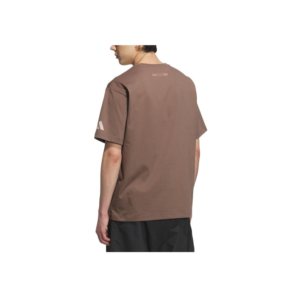 Adidas Fashionable Simple Short Sleeve T-Shirt Men Tops Rock-Layer-Deep-Earth-Brown KF0123