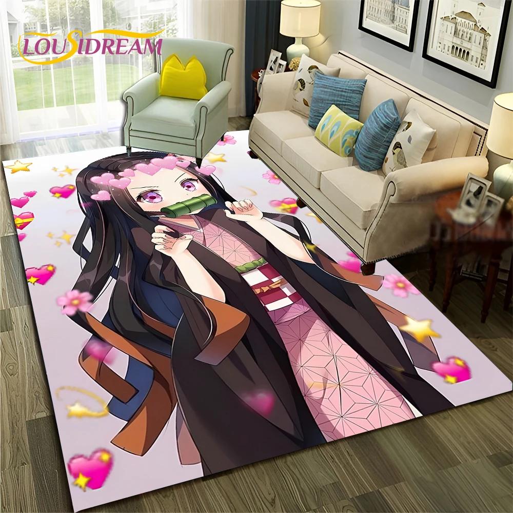 Kamado Nezuko Demon S-Slayer Anime Carpet Rug for Bedroom Living Room Home Sofa Decoration,Children Game Large Decor Floor Mat