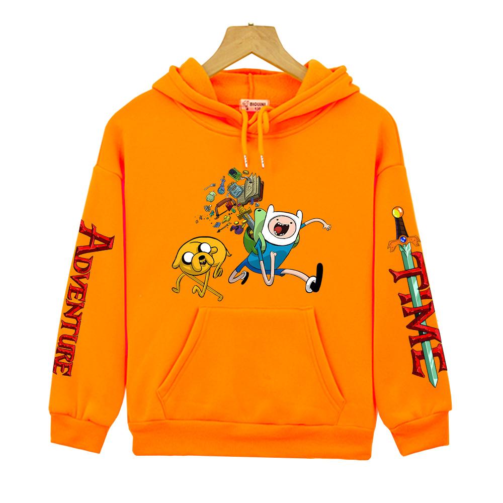Adventure Time Print Anime Hoodie Autumn and Winter Kid's Clothes Pullovers High Street Fashion Boys and Girls Sweatshirt Comfortable Hoody Cute Tops